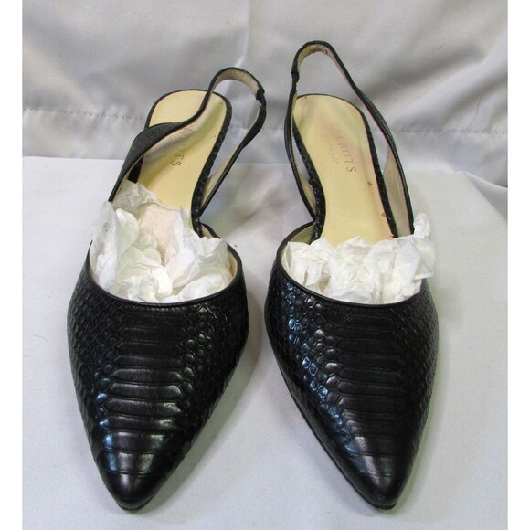 Talbots Shoes Womens Size 9.5M Darci3E Leather Slingback Heels Dressy Dark Blue - Picture 2 of 16